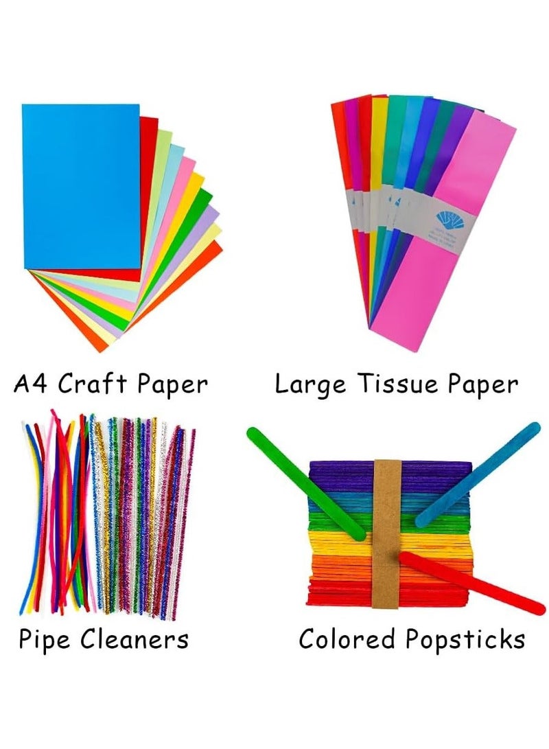 UKR Craft Materials Mega Pack – 1500-Piece Art & Craft Supplies Kit for Toddlers | DIY Craft Set for School Projects, Home Activities & Creative Play | Preschool Arts and Crafts for Kids - Image 3
